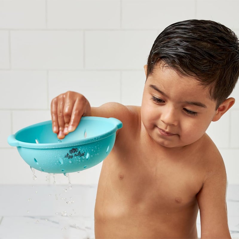 Itzy Ritzy Bath Squirter Toys â€“ Set of 3 Textured, Fruit-Shaped Bath Toys & 1 Sprinkle Strainer â€“ Itzy Splash Pals Promote Sensory Play, Cause & Effect, & Motor Skill Development â€“ 6 Mos & Up (Fruit) - Image 3