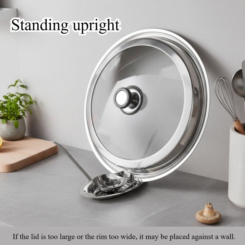 Stainless Steel Pot Lid Holder With Two Placement Options Deepened Groove Design - Image 1