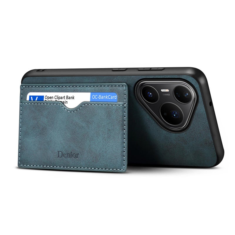 دينيور جراب هاتف Huawei Pura 80 Pro 5G D08 من البولي يوريثان بفتحة بطاقة واحدة (أزرق) - Image 4