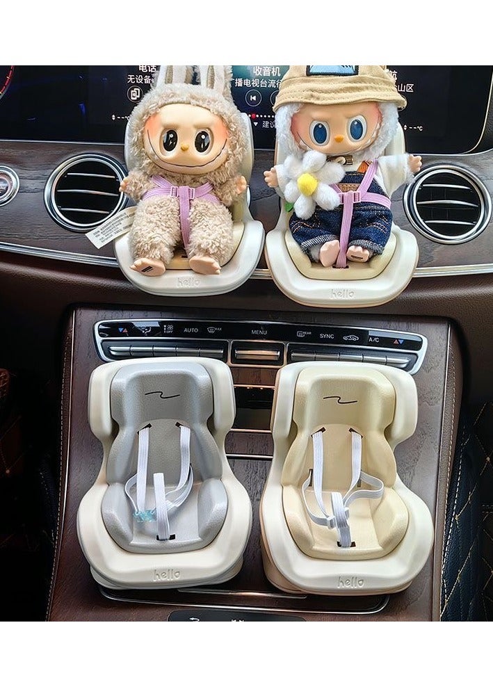 لابوبو مقعد سيارة لدمى لابوبو، ديكور فتحة تهوية السيارة، دمى عرض مزخرفة، إكسسوارات ديكور داخلي لطيفة للسيارة - Image 2