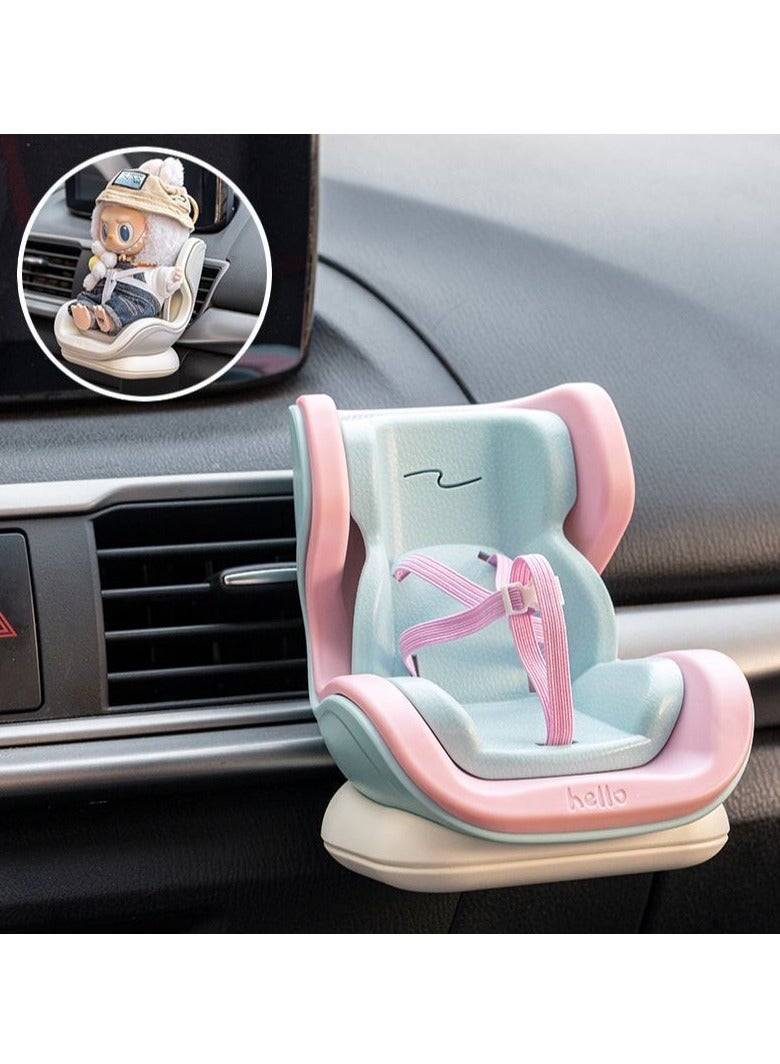لابوبو مقعد سيارة لدمى لابوبو، ديكور فتحة تهوية السيارة، دمى عرض مزخرفة، إكسسوارات ديكور داخلي لطيفة للسيارة - Image 1