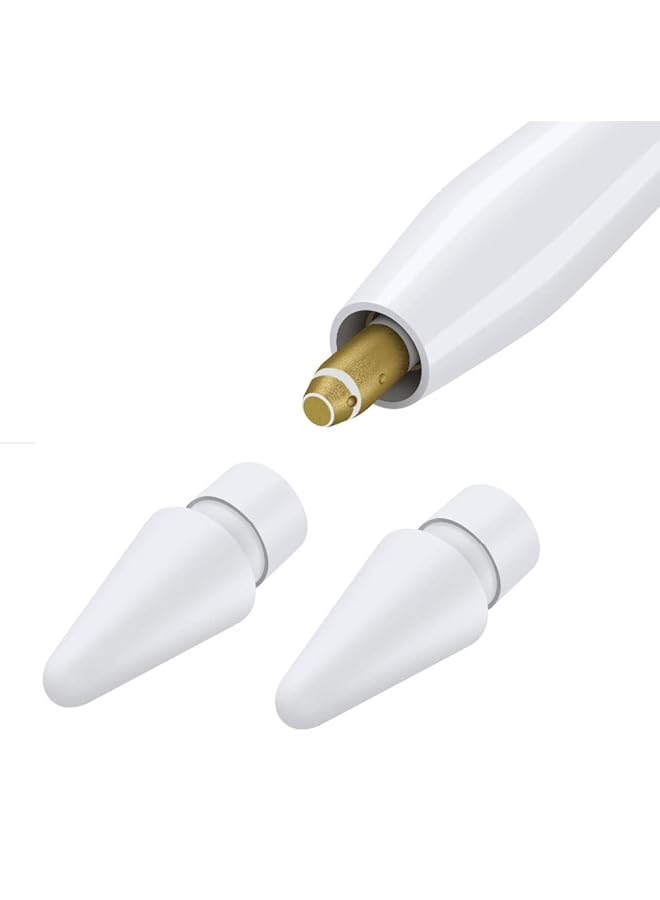REEYEAR Replacement Tips Compatible With Pencil 2 Gen Ipad Pro Pencil Pencil Ipencil Nib For Ipad Pencil 1 St Pencil 2 Gen White 2 Pack - Image 1