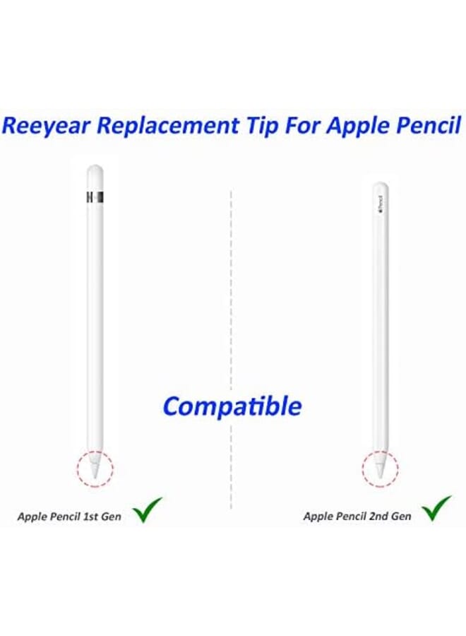 REEYEAR Replacement Tips Compatible With Pencil 2 Gen Ipad Pro Pencil Pencil Ipencil Nib For Ipad Pencil 1 St Pencil 2 Gen White 2 Pack - Image 2