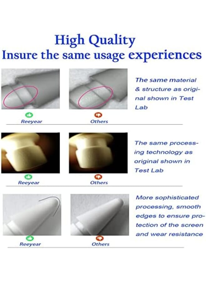 REEYEAR Replacement Tips Compatible With Pencil 2 Gen Ipad Pro Pencil Pencil Ipencil Nib For Ipad Pencil 1 St Pencil 2 Gen White 2 Pack - Image 3