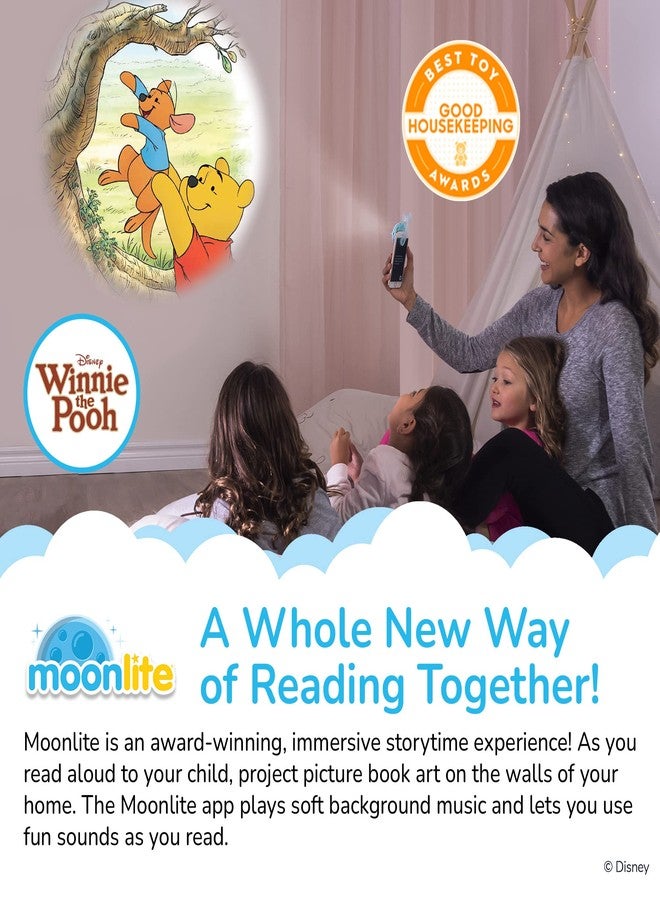 Moonlite Storytime Mini Projector with 4 Winnie The Pooh Stories, A Magical Way to Read Together, Digital Storybooks, Fun Sound Effects, Learning Gifts for Kids Ages 1 and Up - Image 3
