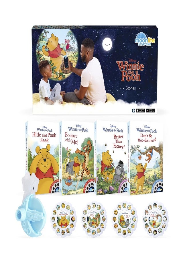 Moonlite Storytime Mini Projector with 4 Winnie The Pooh Stories, A Magical Way to Read Together, Digital Storybooks, Fun Sound Effects, Learning Gifts for Kids Ages 1 and Up - Image 1