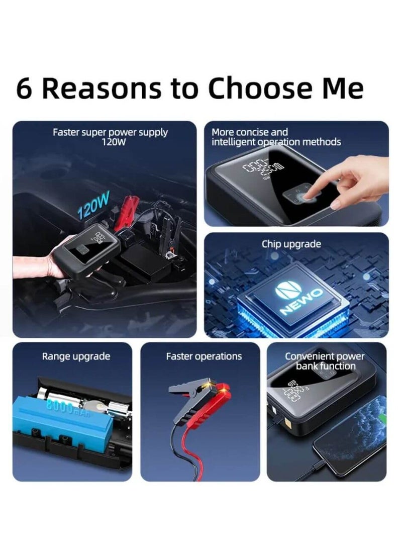 Generic 2 in 1 Portable Car Jump Starter & Tire Inflator S03-L with Power Bank  - Image 4