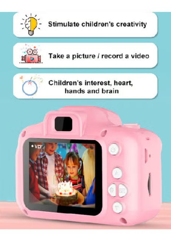 Mini HD Digital Camera for Kids – 2-Inch LCD Screen, Photo and Video Recorder, Educational Toy Gift for Children (Pink) - Image 2