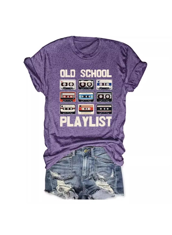 Europe And The United States Spring And Summer New Cartoon Printed Round Neck Loose Short Sleeve T-shirt Top Women