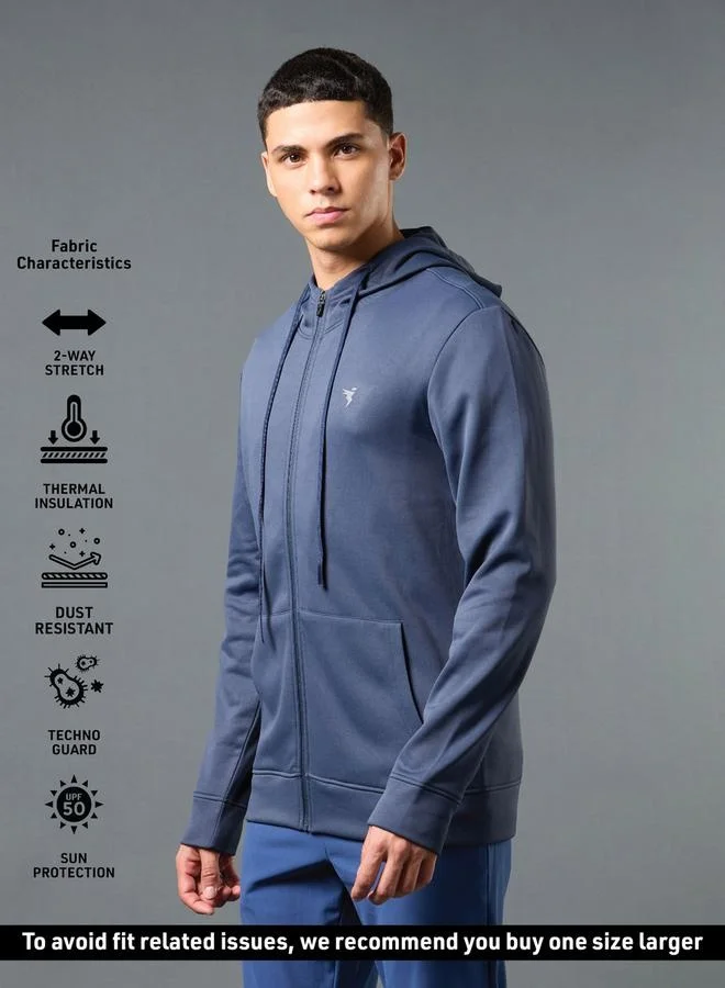 Technosport Technosport Solid Long Sleeve Hoodie with Zip Closure
