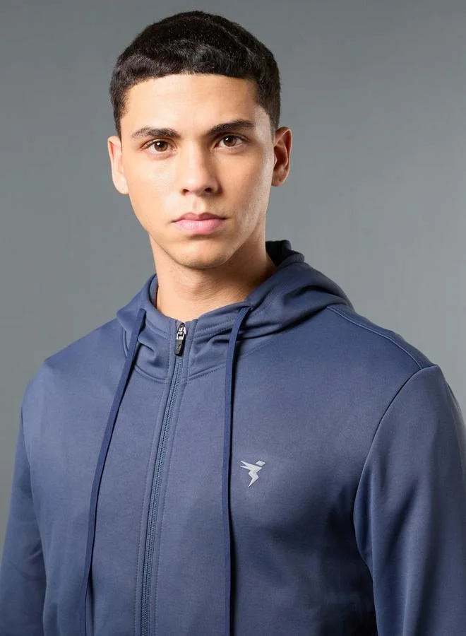 Technosport Technosport Solid Long Sleeve Hoodie with Zip Closure