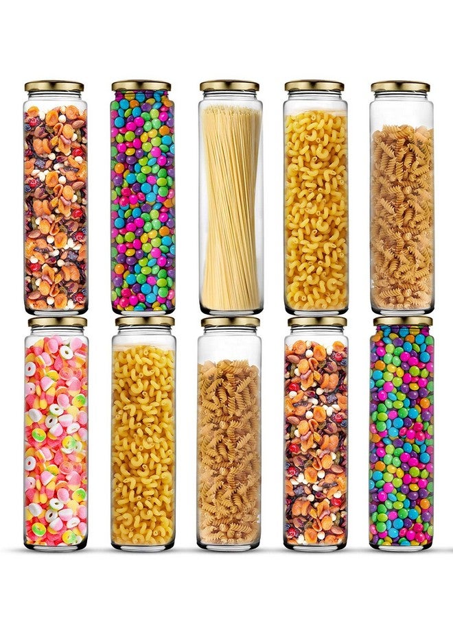 Ash & Roh® BIG BAMBOO Clear Long Bamboo Glass Kitchen Storage Glass Jar for Sauce Pickle Cereal Spice Spaghetti Noodles, 500 ml - (6) - Image 3