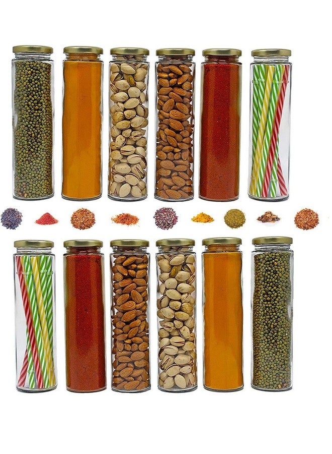 Ash & Roh® BIG BAMBOO Clear Long Bamboo Glass Kitchen Storage Glass Jar for Sauce Pickle Cereal Spice Spaghetti Noodles, 500 ml - (6) - Image 4