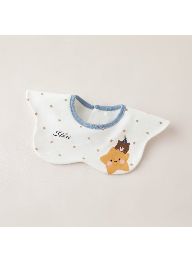 3-Pack Infant Bibs - 360° Rotatable Waterproof Cotton Drool Bibs for Newborns, Anti-Spit Milk Essentials with Petal Design - Image 3