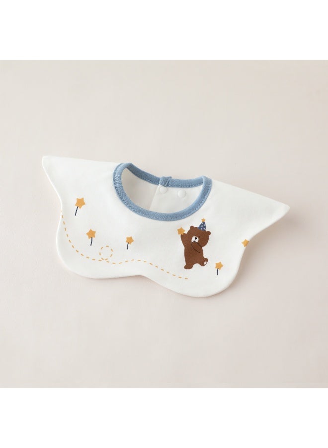 3-Pack Infant Bibs - 360° Rotatable Waterproof Cotton Drool Bibs for Newborns, Anti-Spit Milk Essentials with Petal Design - Image 4