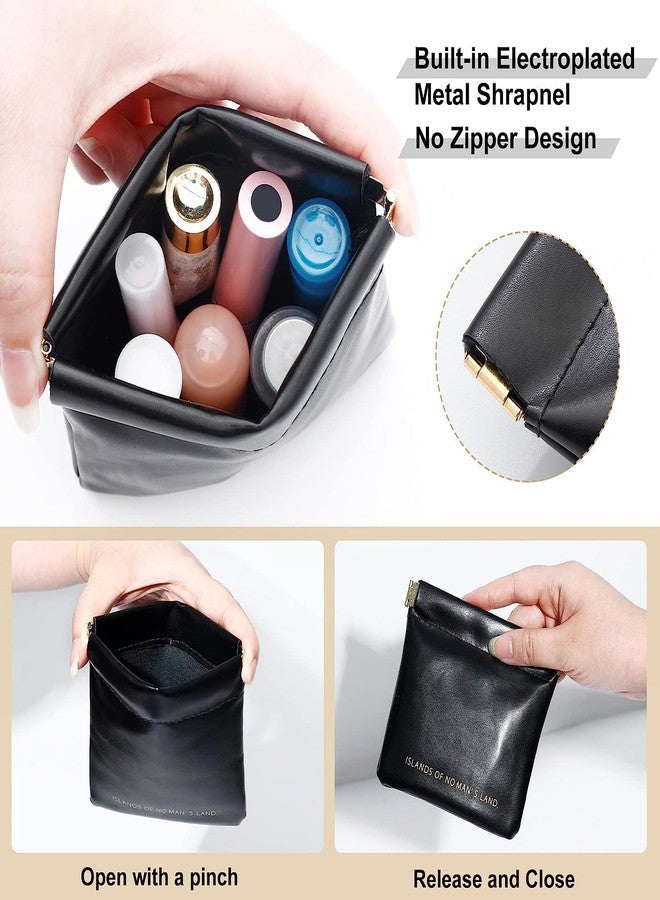 DREHOTRY Makeup Pouch for Women | Waterproof Makeup Bag for Purse, Coin Pouch, Travel Makeup Organizer, Cosmetic Pouch Travel Case (Pack of 2, Black) - Image 2