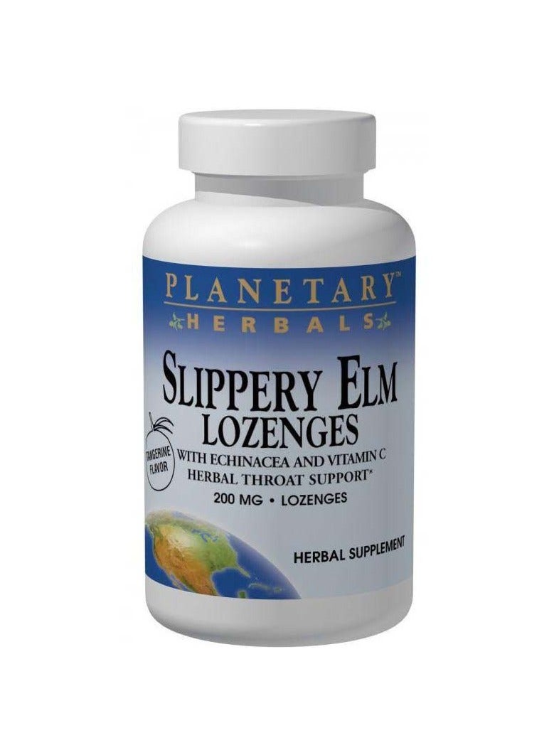 PLANETARY HERBALS Planetary Herbals Slippery Elm Lozenges With Echinacea and Vitamin C Tangerine Lozenge, 200 mg, 24 Lozenge 