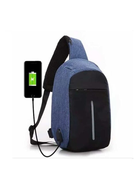 Anti-theft crossbody bag - navy blue