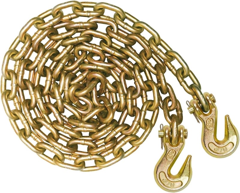 VULCAN Binder Chain with Clevis Grab Hooks - Grade 70-5/16 Inch x 25 Foot - 4,700 Pound Safe Working Load - Image 2