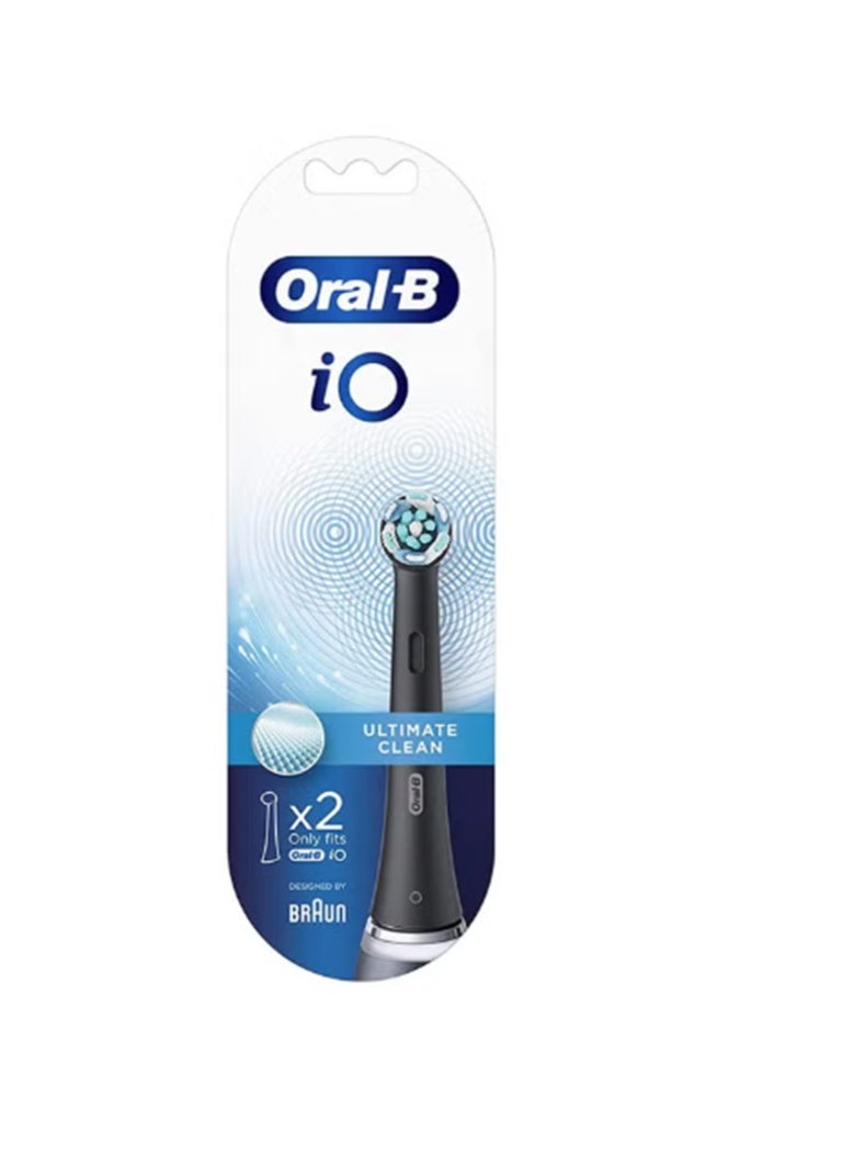 Oral-B iO Ultimate Clean Replacement Brush Heads Refill for Electric Rechargeable, White, 2 Count Black - Image 3