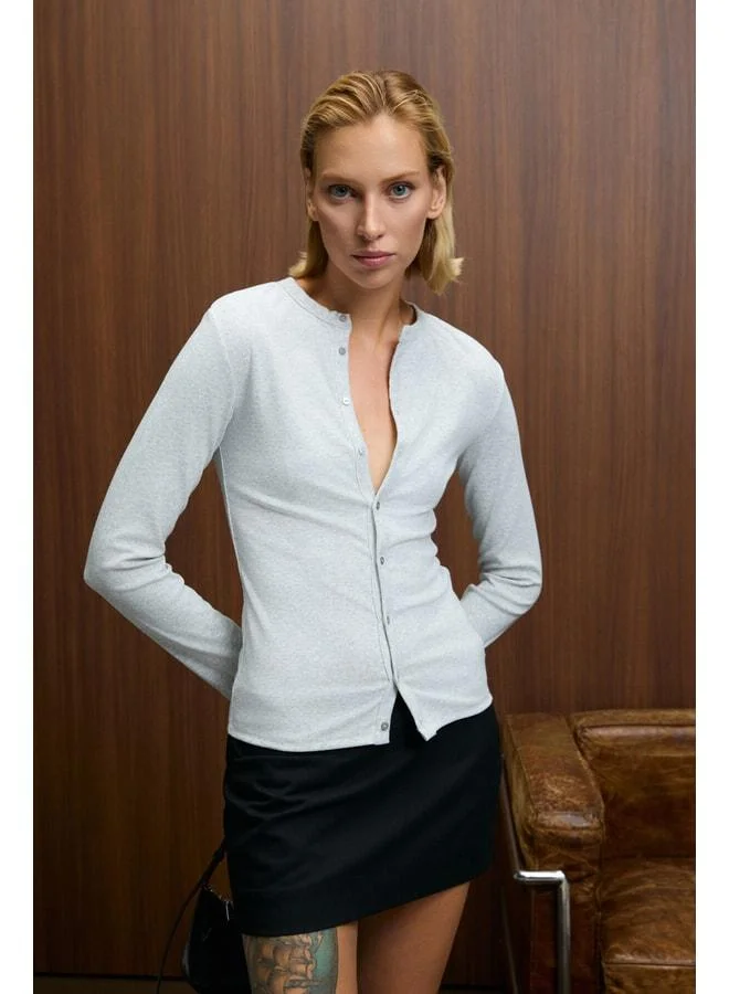 Grimelange TALUVIA Women's Stretch Fabric Body-Fitting Slim Fit Buttoned Grimmelange Blouse.