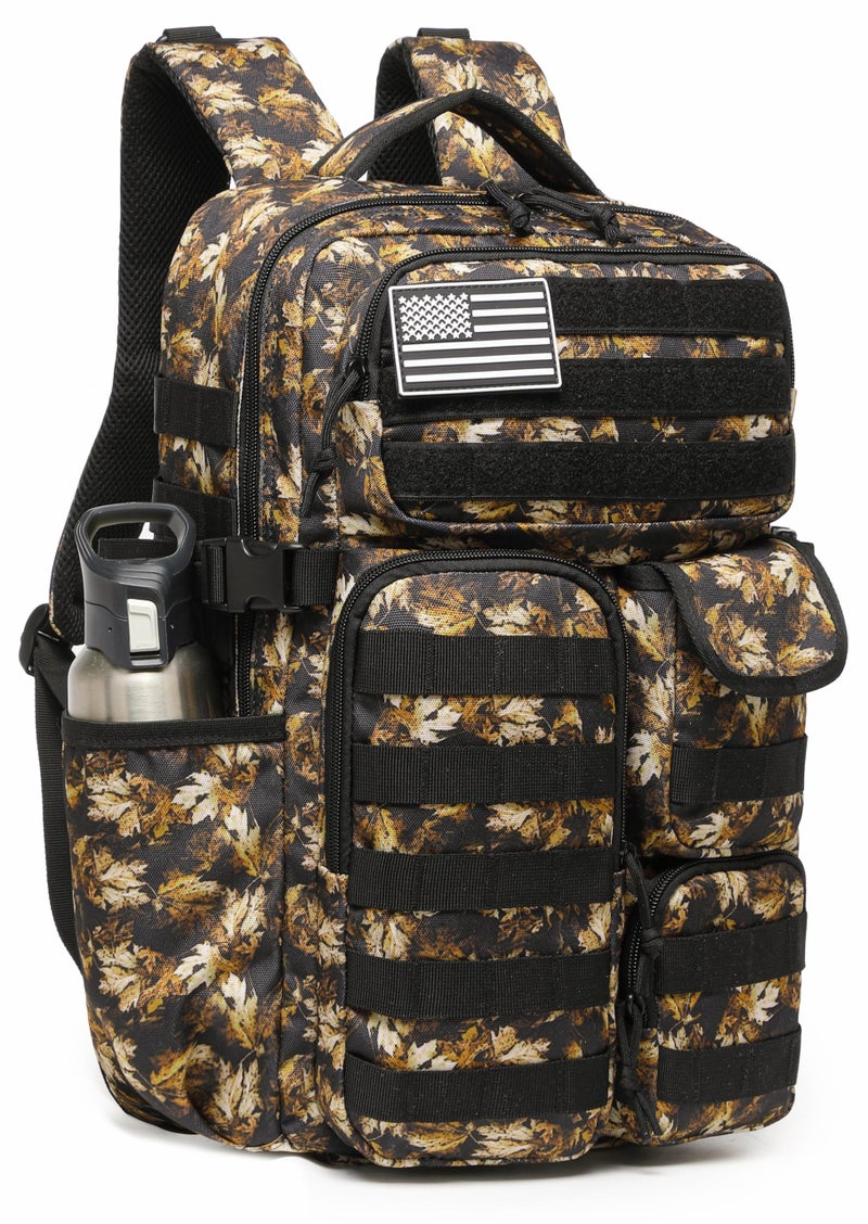 Wotony Tactical Backpack - Military waterproof backpack with multiple pockets and tactical gear for the outdoors (Yellow Maple Leaf, 25L) - Image 1