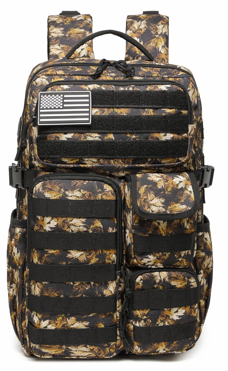 Wotony Tactical Backpack - Military waterproof backpack with multiple pockets and tactical gear for the outdoors (Yellow Maple Leaf, 25L) - Image 2