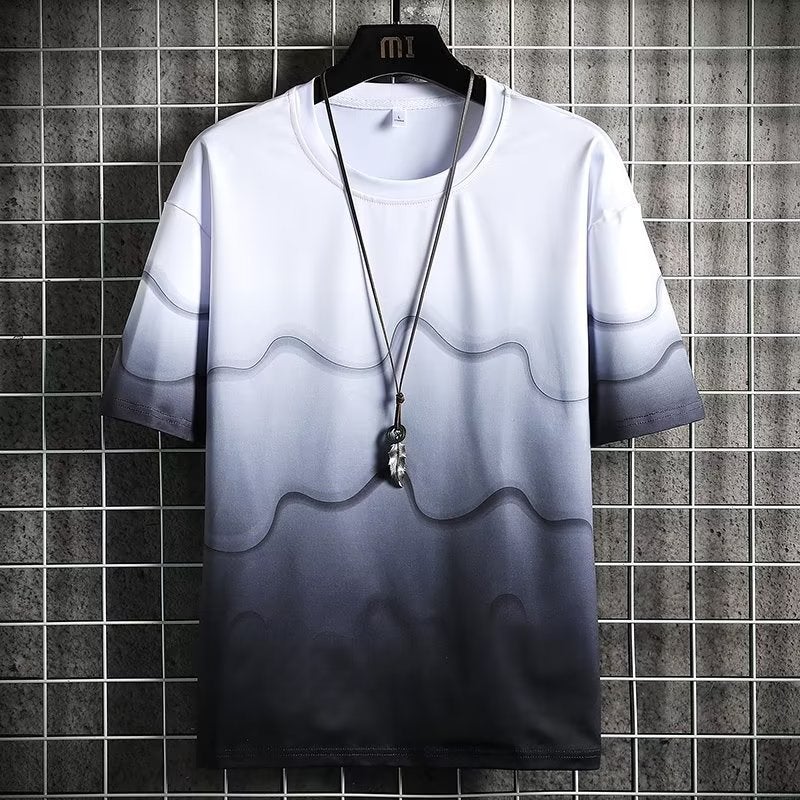 Ice Silk Short Sleeve T-Shirt Trendy Men'S Summer Thin Fashionable Youth Casual Half Sleeve T-Shirt - Image 3