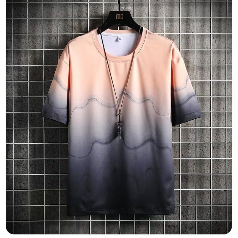 Ice Silk Short Sleeve T-Shirt Trendy Men'S Summer Thin Fashionable Youth Casual Half Sleeve T-Shirt - Image 1