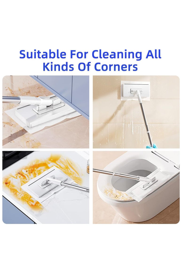 Mini Sweeper Mop No-Touch Dirty Mop, Dry + Wet Multi Surface Floor Mopping and Sweeping Flat Dust Mop Cleaning Head, Retractable Handle Easy Use (Towel Not Included) - Image 2