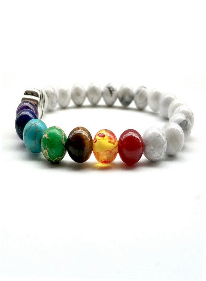 SIVITE Natural Stone 7 Chakra Dog Paw Charm Lava Rock Mala Beads Elastic Bracelet Yoga Meditation Healing Bangle - Image 3
