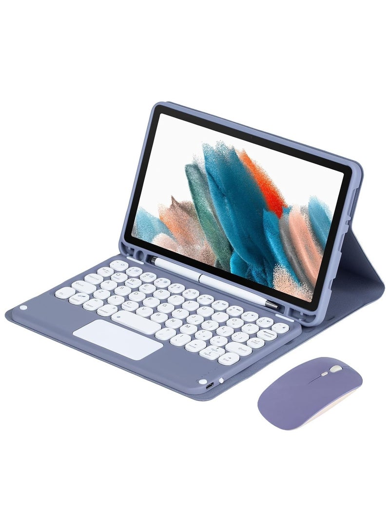 Arabic and English Touched Keyboard Case Compatible with Samsung Galaxy Tab A9 Plus 2023 (SM-X216/X210),With Mouse Detachable Wireless Bluetooth Keyboard Pencil Holder Cover - Image 1