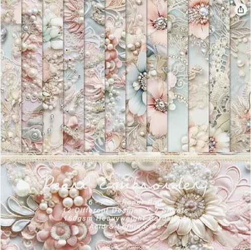 DESEACO Premium 6x6 Inch Single-Sided Scrapbook Paper Pad - Perfect for Crafting, Decorative Projects and Card Making - 24 Sheets & 12 Elegant Patterns - Image 1