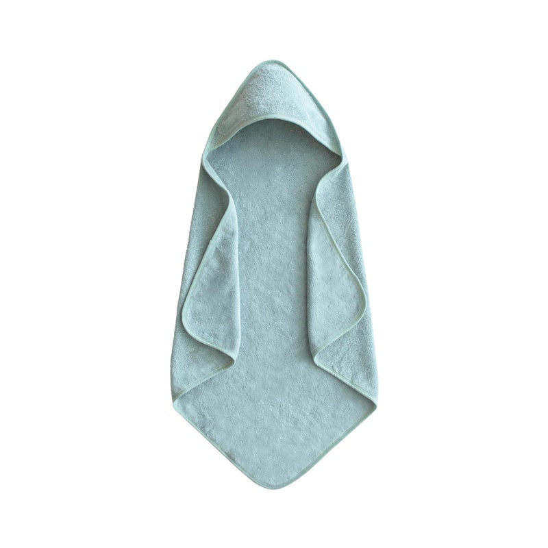 mushie Baby Hooded Towel | Organic Cotton (Sea Mist) - Image 1