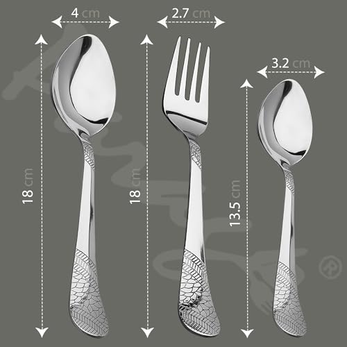 Parage 18 Pieces Stainless Steel Cutlery Set, Premium Cutlery for Home & Kitchen, Luxury Dining Tableware Gift for House Warming, Silver, Imperial (6 Pieces Each Table Spoons, Forks & Tea Spoons) - Image 3