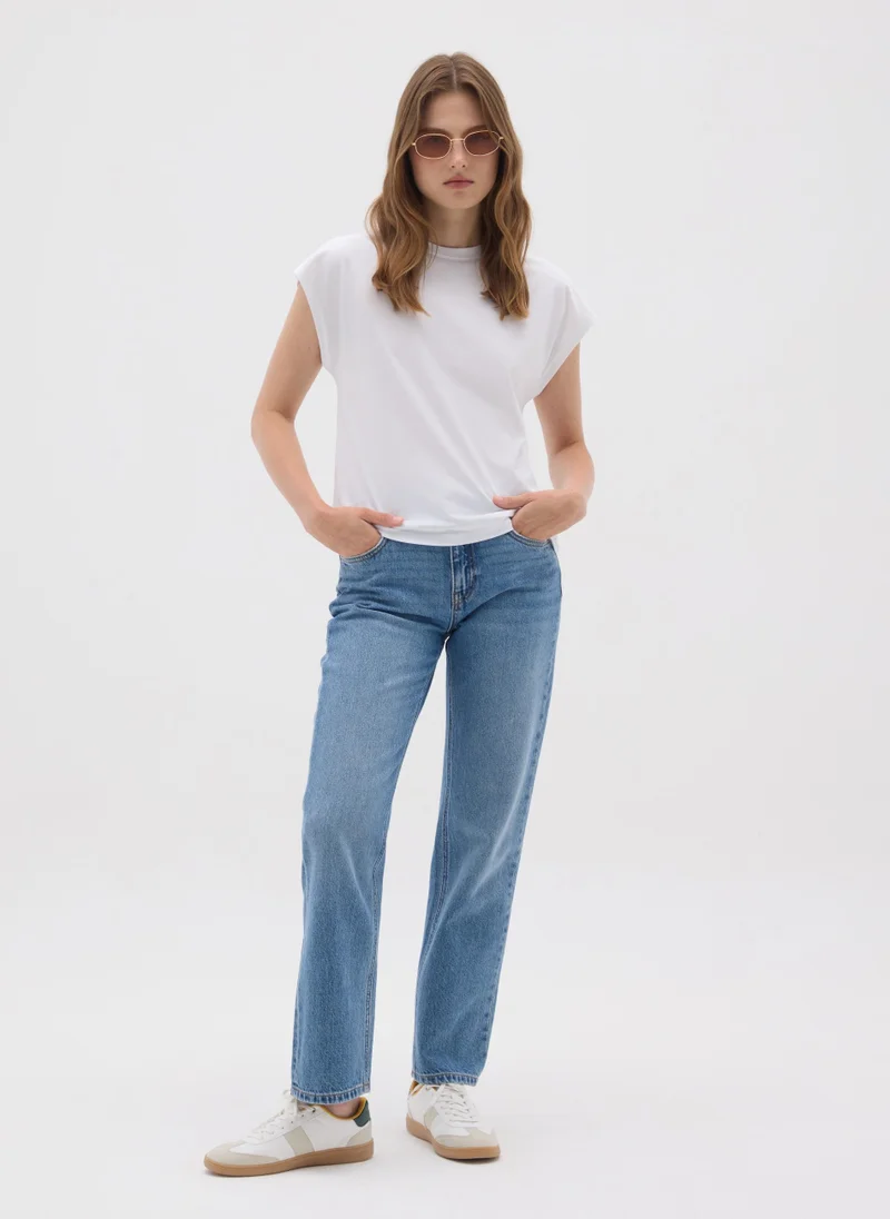 او في اس WOMEN'S REGULAR FIT PURE COTTON DENIM JEANS