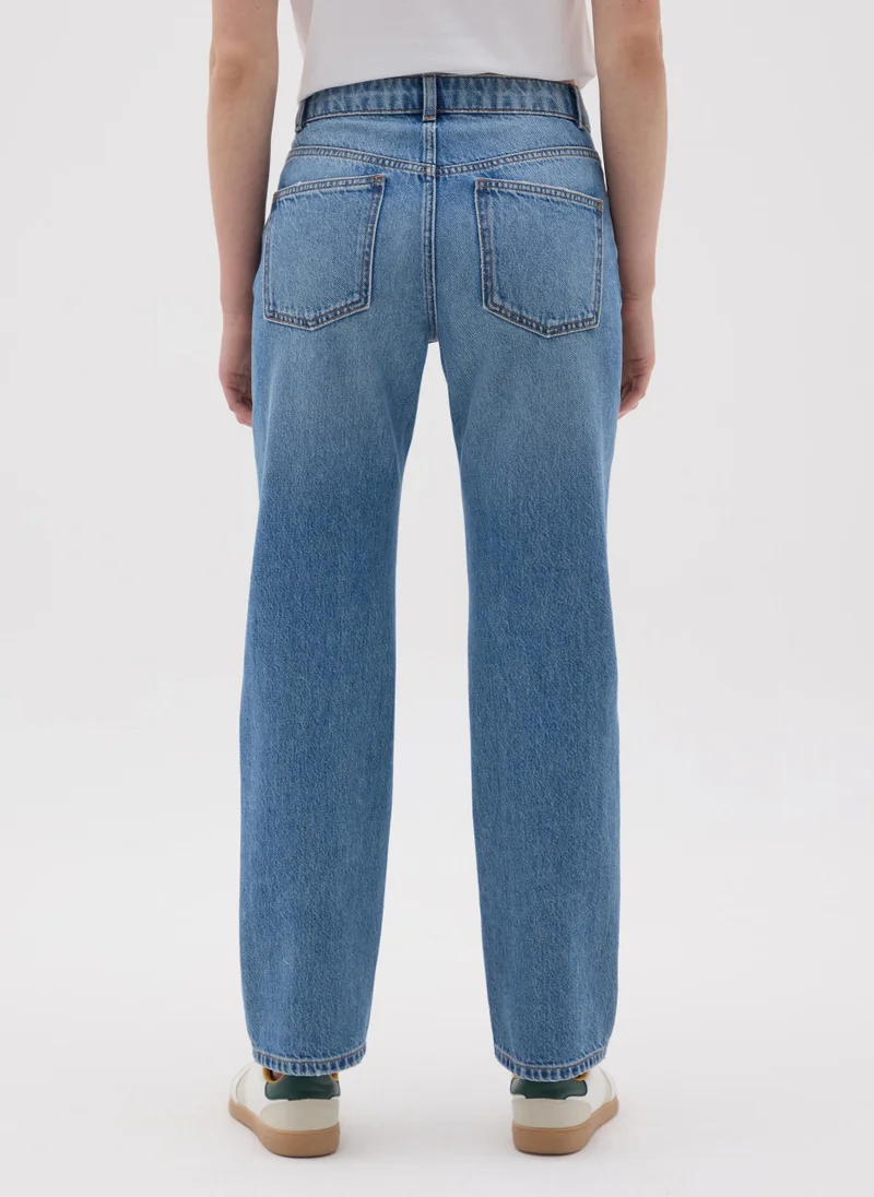 Ovs WOMEN'S REGULAR FIT PURE COTTON DENIM JEANS