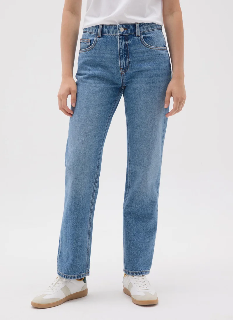 او في اس WOMEN'S REGULAR FIT PURE COTTON DENIM JEANS