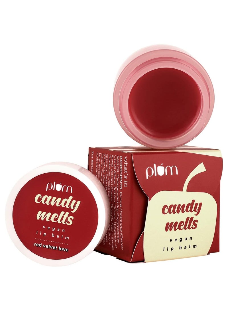 Plum Lip Balm Candy Melts Vegan Lip Balm Red Velvet Love With Natural UV Protection Ultra Moisturization Added Shine for Lips 100% Cruelty Free 12 g