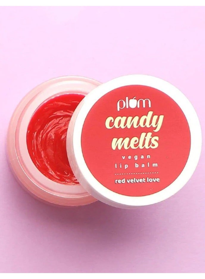Plum Lip Balm Candy Melts Vegan Lip Balm Red Velvet Love With Natural UV Protection Ultra Moisturization Added Shine for Lips 100% Cruelty Free 12 g
