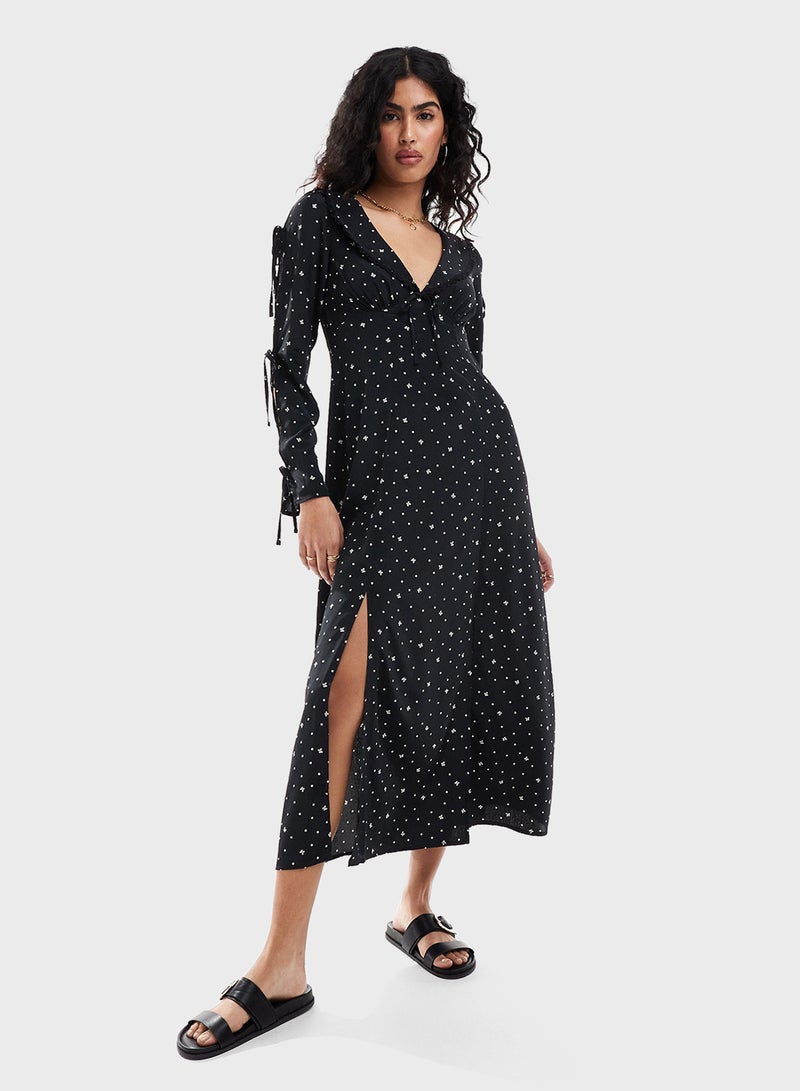 Miss Selfridge Polka Dot Midi Dress - Image 4