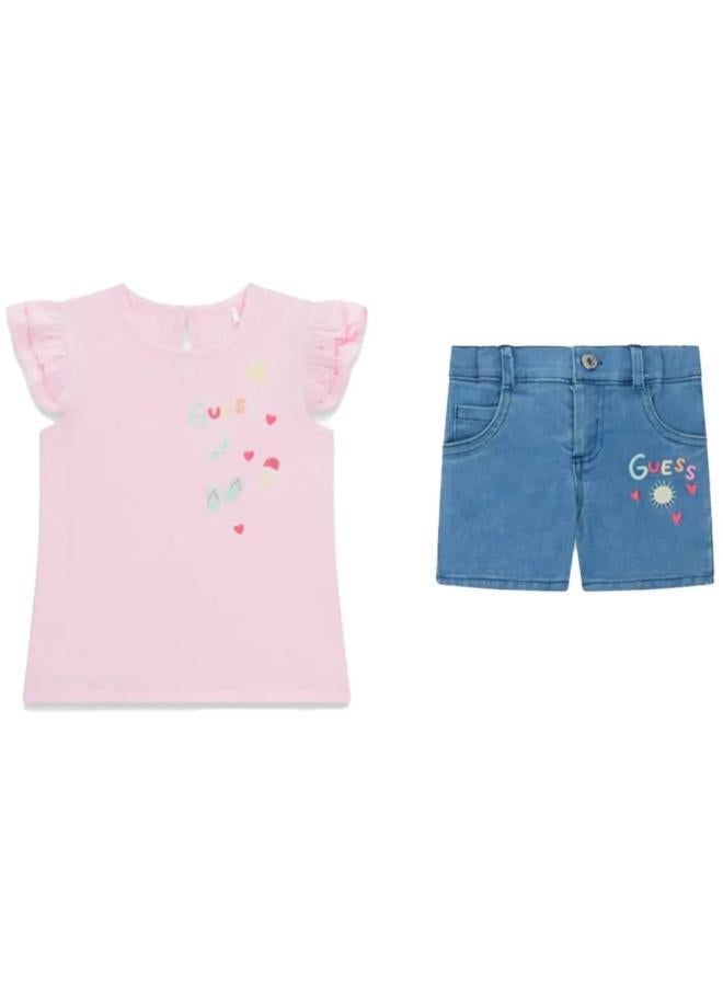 Kids T-Shirt And Denim Shorts Set