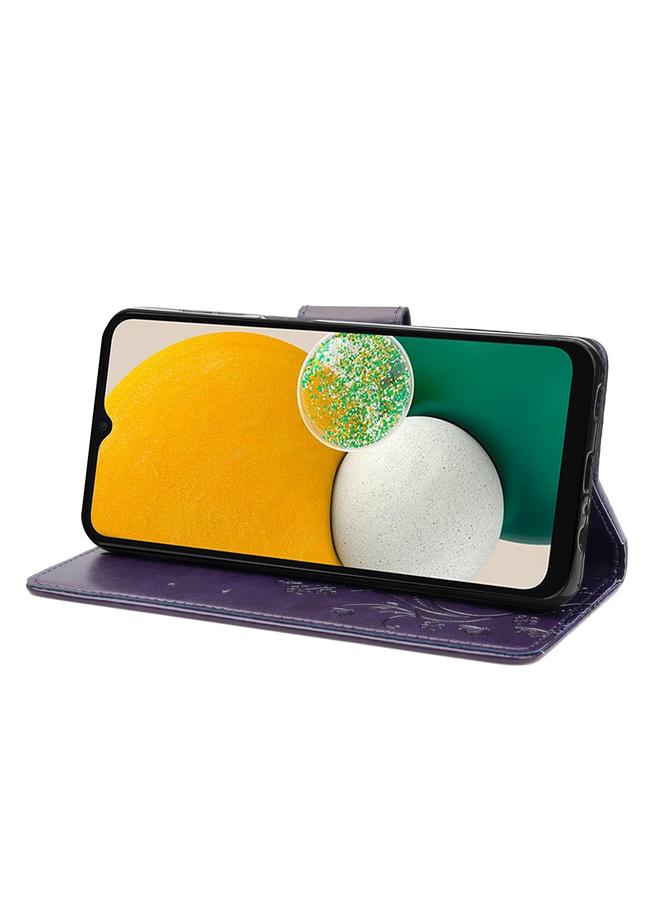 اس-توب جراب لهاتف Samsung Galaxy A14 5G بنمط زهرة الفراشة من الجلد القابل للطي - Image 5