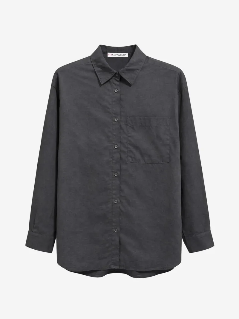 ميكسراي Mixray Oversize Linen Blend Shirt