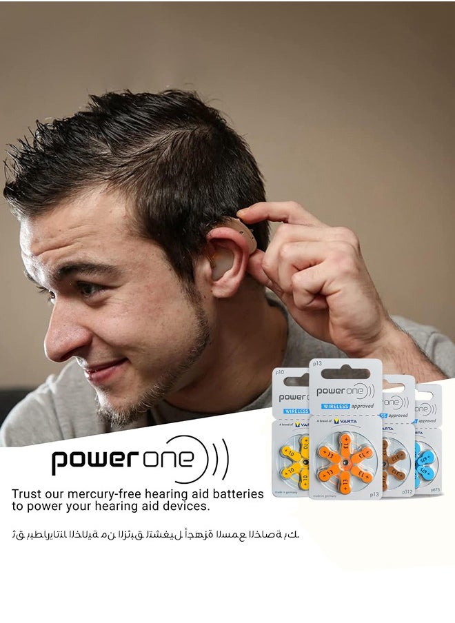 Power One - P312 Hearing Aid Battery No Mercury, 60 Batteries - Image 1