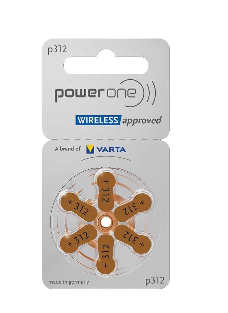 Power One - P312 Hearing Aid Battery No Mercury, 60 Batteries - Image 1