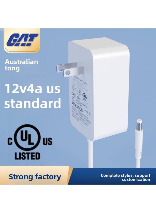 12v4a US Standard Power Adapter UL Certified High Quality ISO Certified Manufacturer Standard 48W Adapter-Color:British UKCA Certified White-Specifications:DC Head 3.5*1.35