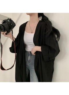 Generic Summer Korean-style Loose Long-sleeved Cardigan Jacket Women's Shirt Southeast Asian Women's Solid Color Thin Coat Sunscreen Clothing For Women 