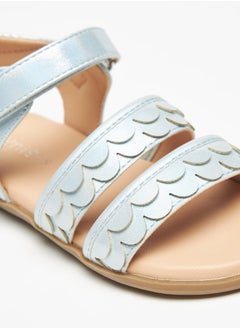 JUNIORS Girls Wave Textured Sandals With Hook And Loop Closure  - Image 5
