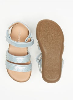 JUNIORS Girls Wave Textured Sandals With Hook And Loop Closure  - Image 4